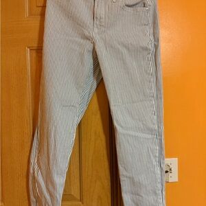 Seven7 Men's Blue and White Striped Jeans